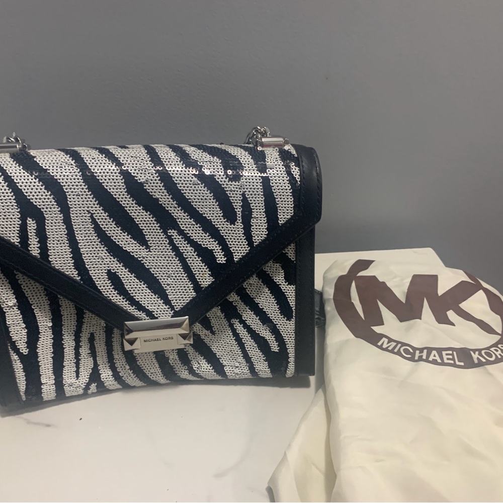 Michael Kors Black and White Zebra Print Bag